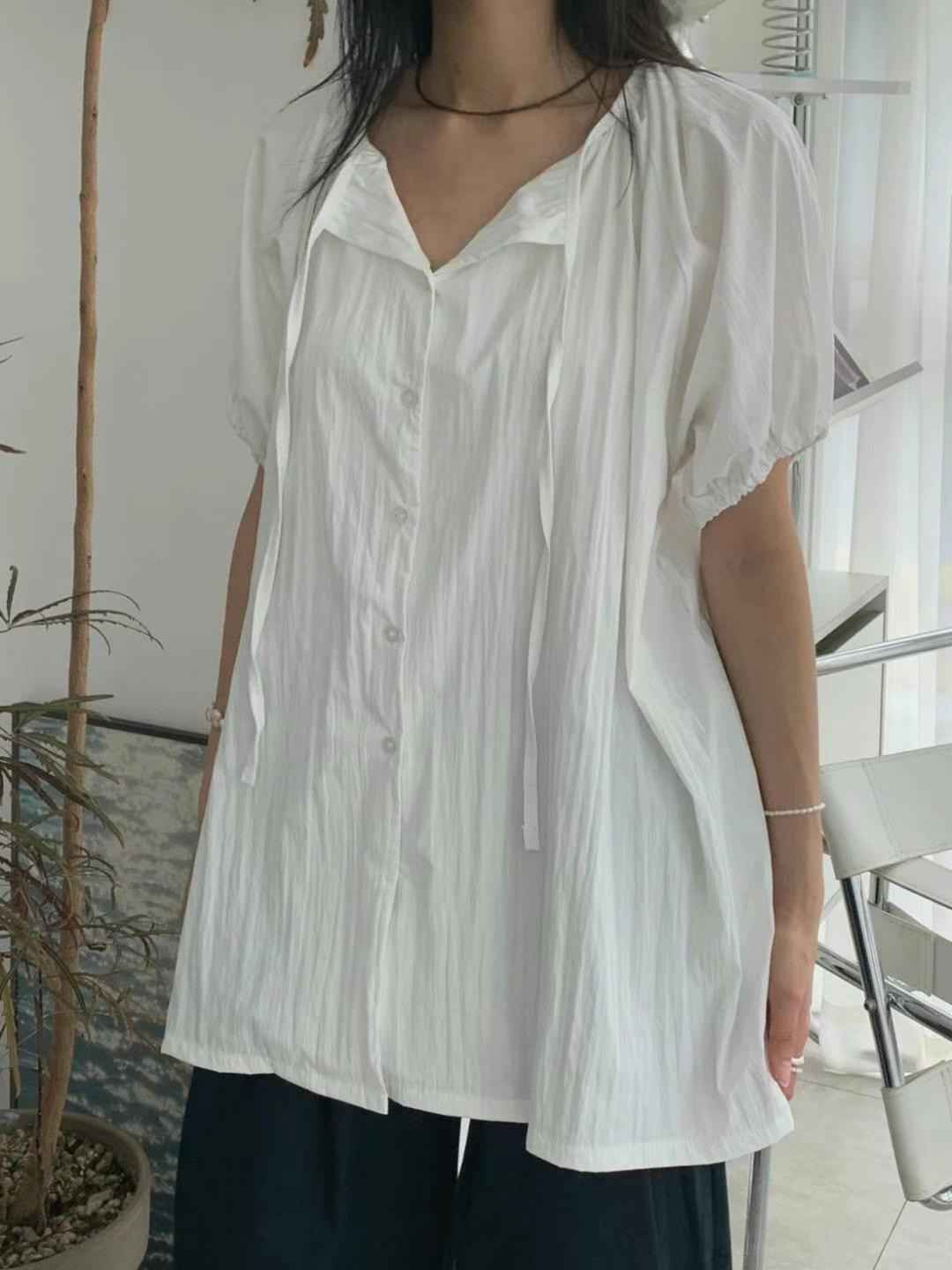 THEMAIN韓國直郵㊣女裝新款休閑人氣時尚熱賣推薦襯衫蕾絲衫THEMAIN襯衫/蕾絲衫