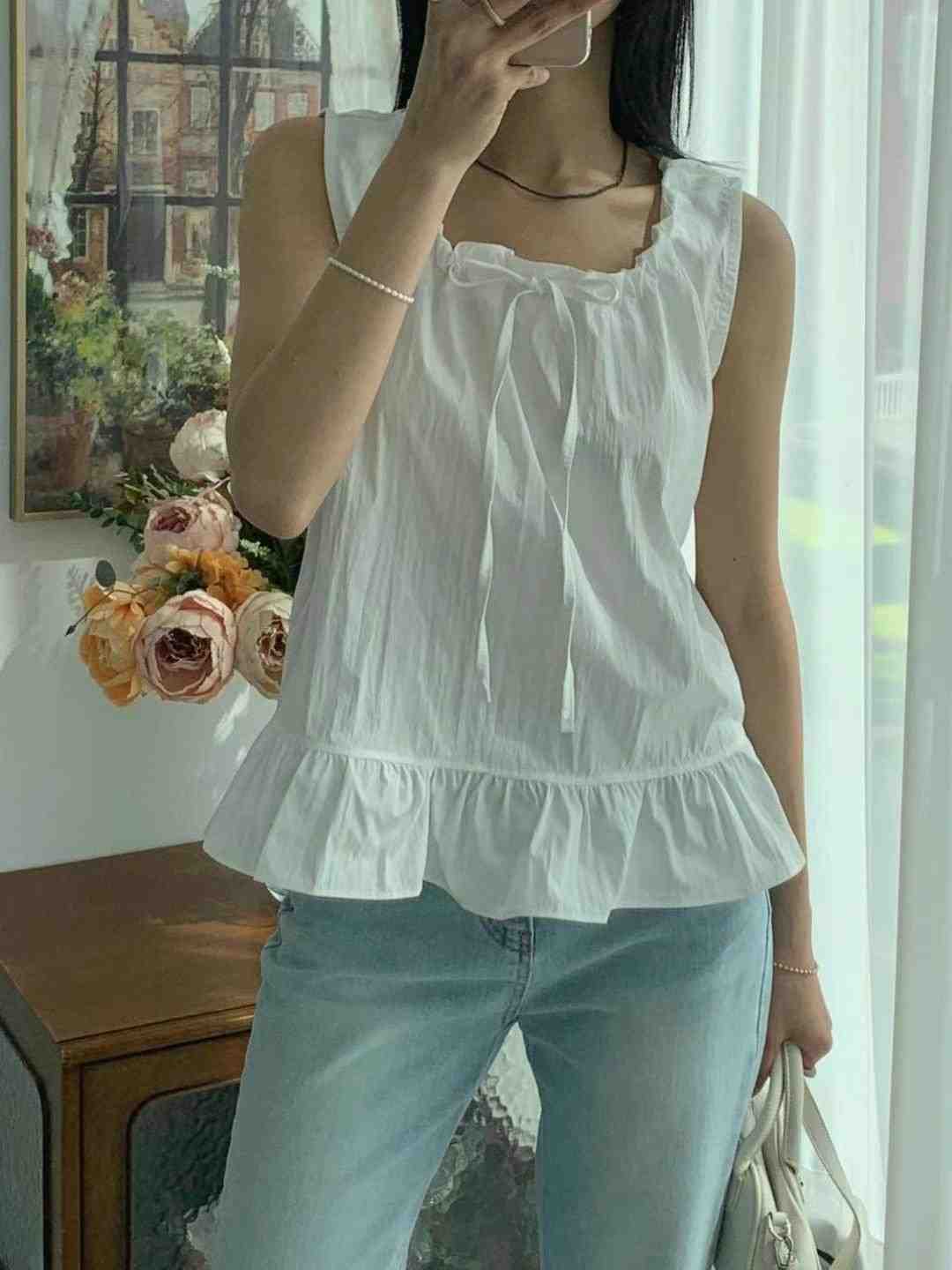 THEMAIN韓國㊣直郵東大門代購女裝新品熱賣推薦休閑吊帶背心THEMAIN吊帶/背心