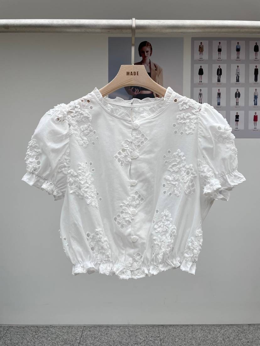 MADE-P直郵韓國代購㊣女裝新品推薦休閑25春夏人氣襯衫蕾絲衫MADE-P襯衫/蕾絲衫