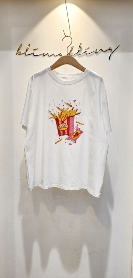 BLING BLING-S韓國直郵㊣東大門實拍女裝新品25春夏推薦T恤BLING BLING-ST恤