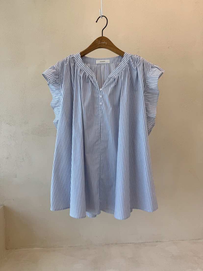 LAUNDRY韓國直郵㊣女裝新款時尚推薦25春夏襯衫蕾絲衫荷葉邊紐扣LAUNDRY襯衫/蕾絲衫