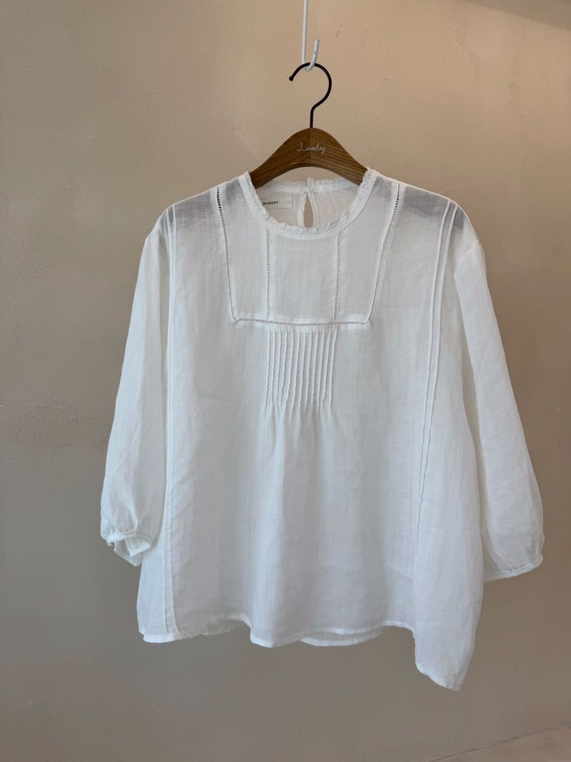 LAUNDRY韓國直郵㊣東大門實拍女裝新款推薦25春夏襯衫蕾絲衫蕾絲LAUNDRY襯衫/蕾絲衫