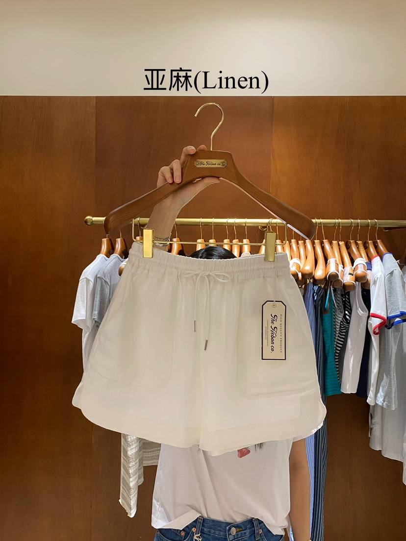 HEBON直郵韓國代購㊣女裝新品休閑25春夏熱賣時尚短褲口袋亞麻HEBON短褲