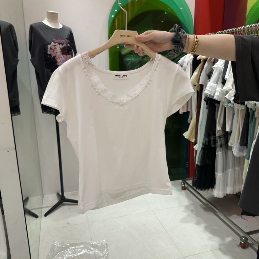 MINI UNNI直郵韓國代購㊣女裝新款人氣時尚25春夏推薦休閑T恤MINI UNNIT恤