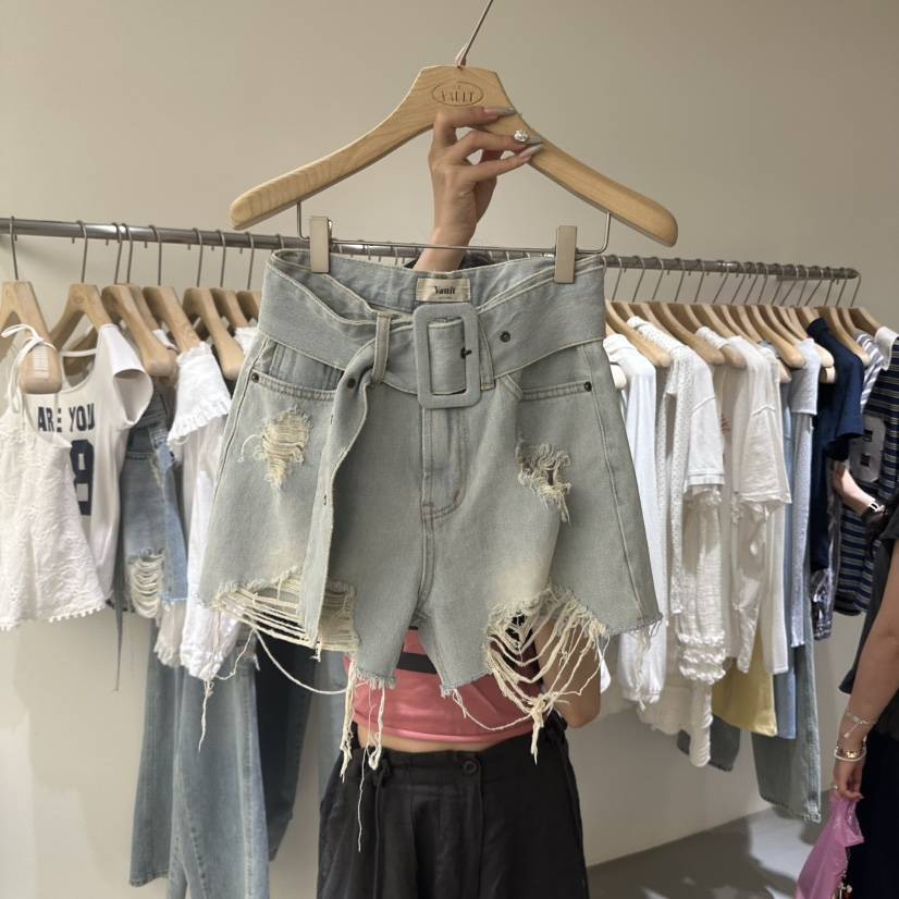 VAULT韓國㊣直郵東大門代購女裝新品25春夏推薦時尚短褲含腰帶VAULT短褲