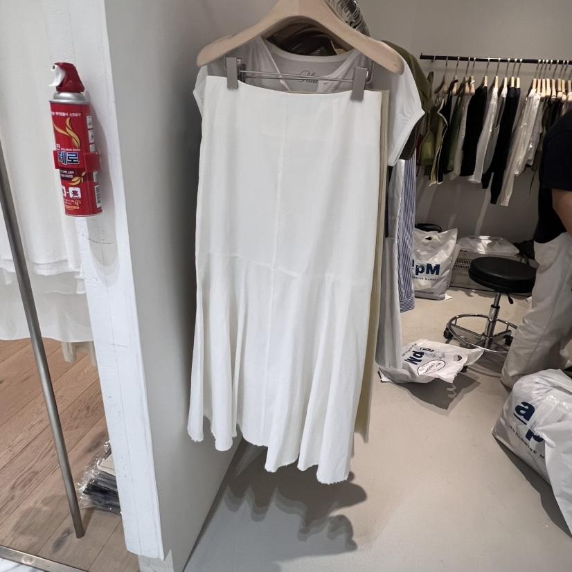 PLATE韓國直郵㊣女裝新品休閑人氣時尚半身裙中短裙超長亞麻PLATE半身裙/中短裙