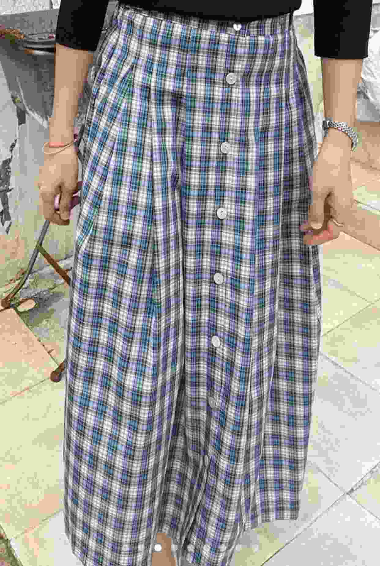 LAGRASS東大門直郵女士新品職業熱賣人氣休閑長裙格紋半身裙LAGRASS長裙