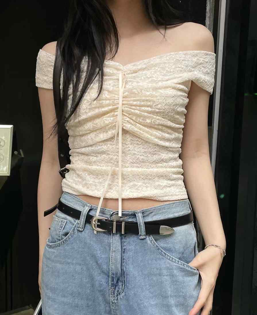 VERLIEBT直郵韓國代購㊣女裝新款時尚休閑25春夏襯衫蕾絲衫VERLIEBT襯衫/蕾絲衫