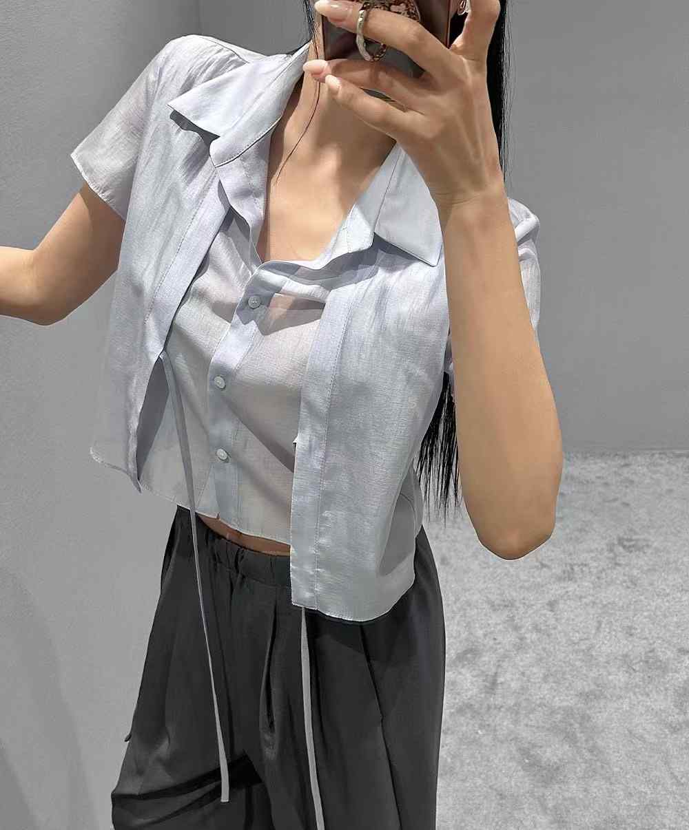 HOPPER/LAY OVER東大門實拍女裝新款人氣熱賣職業襯衫蕾絲衫HOPPER/LAY OVER襯衫/蕾絲衫