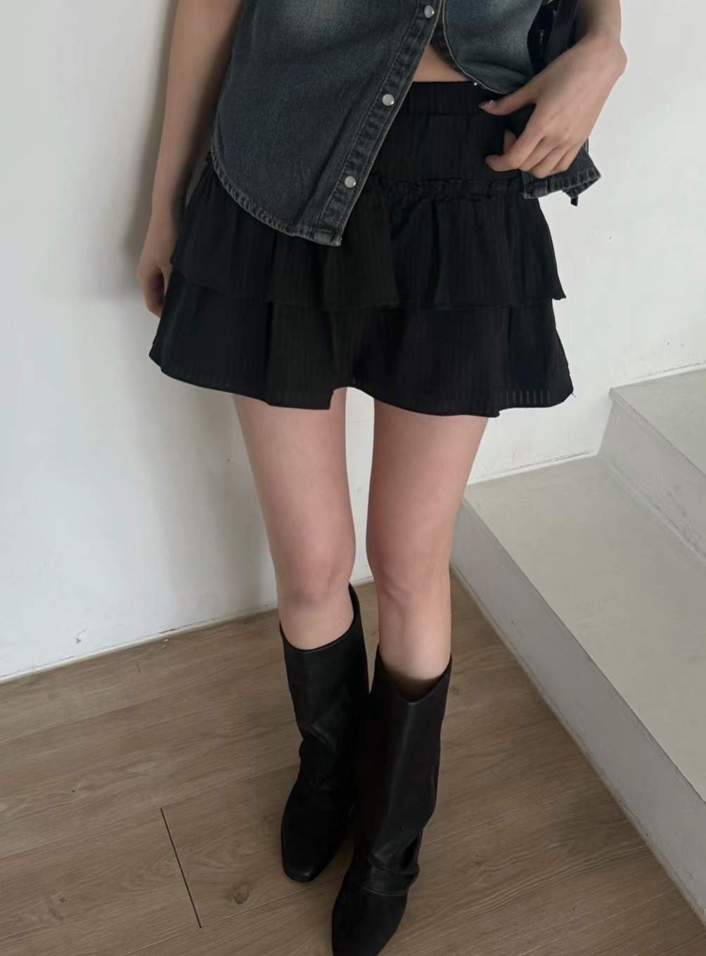 VERLIEBT東大門實拍女士新款職業熱賣休閑人氣推薦裙褲荷葉邊VERLIEBT裙褲