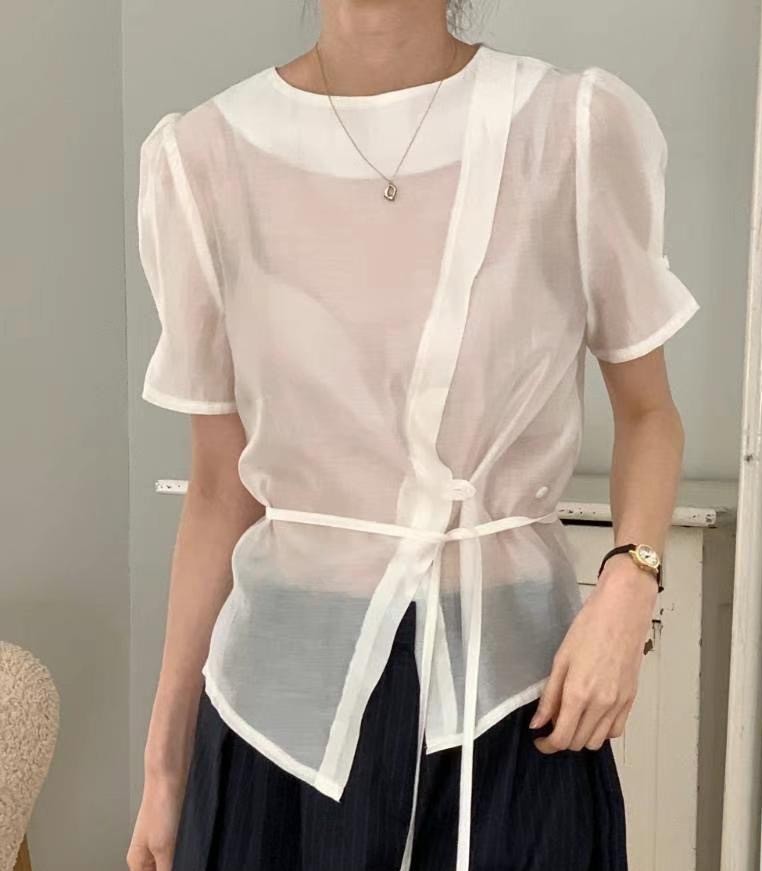 WITHMOON東大門直郵女士新品25春夏熱賣職業時尚襯衫蕾絲衫WITHMOON襯衫/蕾絲衫