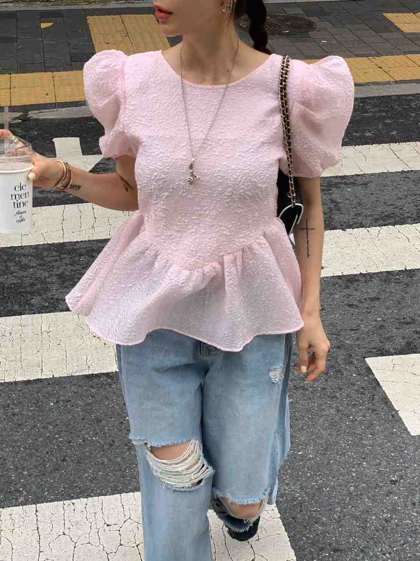 REVE CITE-L直郵韓國代購㊣女裝新品時尚推薦休閑襯衫蕾絲衫REVE CITE襯衫/蕾絲衫
