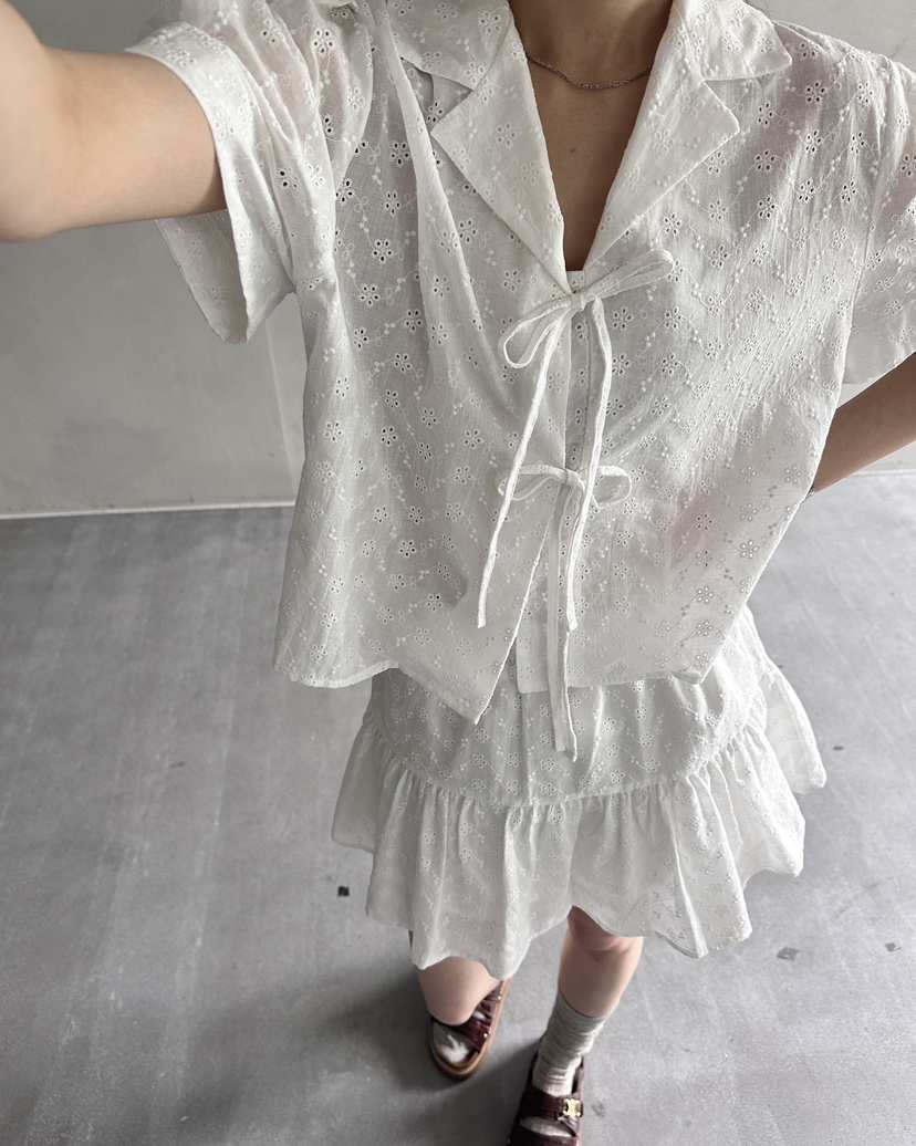 HOWDY韓國直郵㊣女裝新品熱賣25春夏推薦時尚休閑襯衫蕾絲衫howdy襯衫/蕾絲衫
