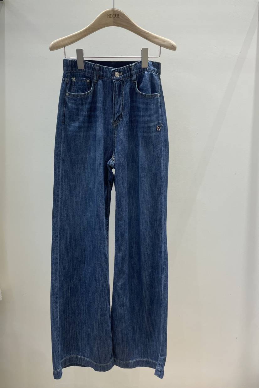 NEOUL韓國㊣直郵東大門代購女裝新品人氣時尚熱賣推薦牛仔褲NEOUL/ahin雙領標簽牛仔褲