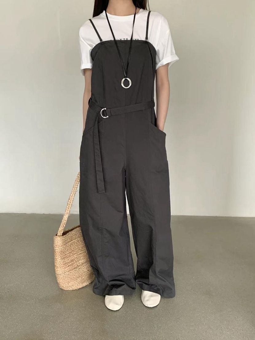 DARLUZ_MI韓國㊣直郵東大門代購女裝新品25春夏背帶褲含腰帶DARLUZ_MI背帶褲