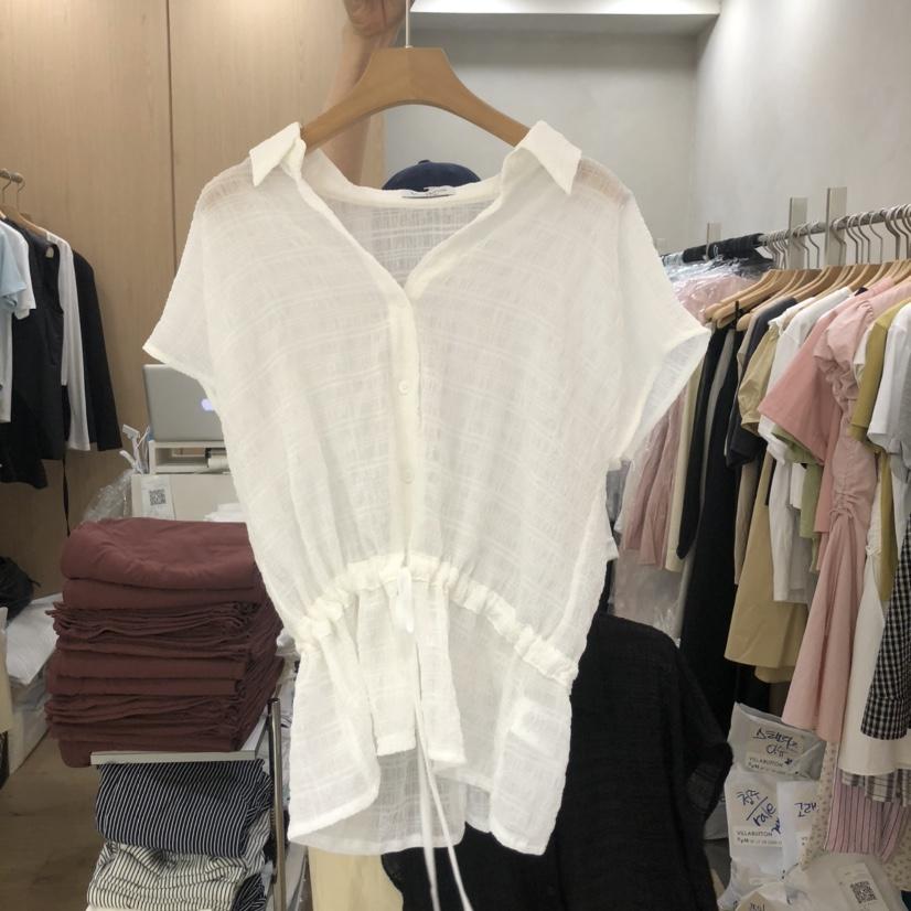 VILLABUTTON韓國直郵㊣女裝新品時尚熱賣休閑25春夏襯衫蕾絲衫VILLABUTTON襯衫/蕾絲衫