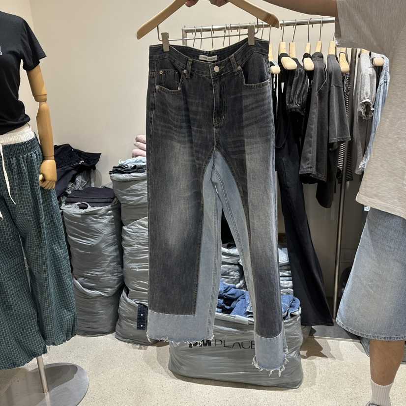 SUNDER MARKET直郵韓國代購㊣女裝新品時尚休閑25春夏牛仔褲SUNDER MARKET牛仔褲