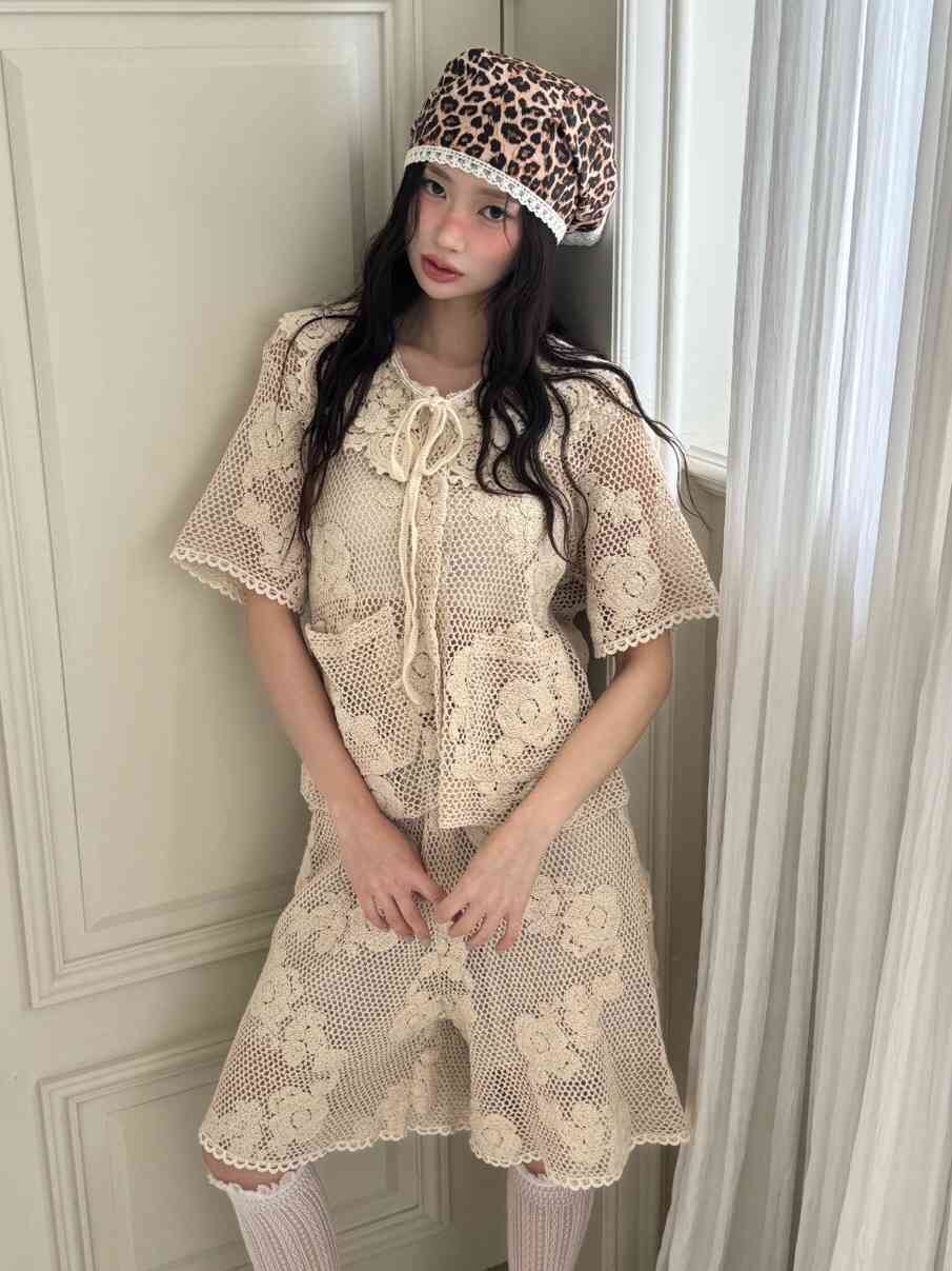 MAISONDEGLORY韓國㊣直郵東大門代購女裝新品熱賣套裝鉤針編織MAISON DE GLORY套裝