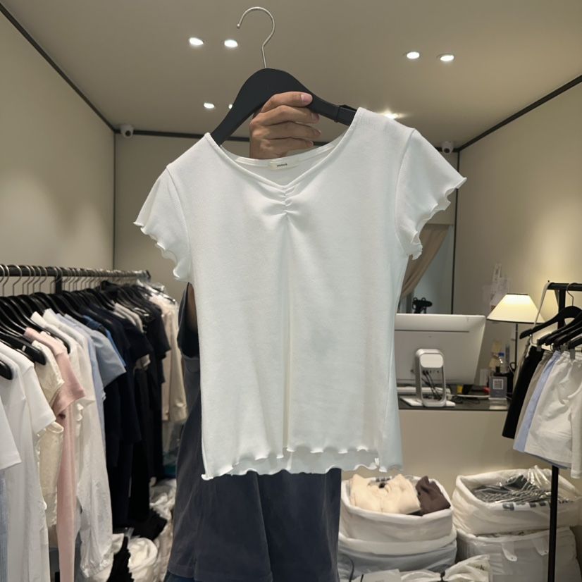 RE STOCK韓國直郵㊣女裝新品時尚人氣熱賣25春夏休閑推薦T恤RE STOCKT恤