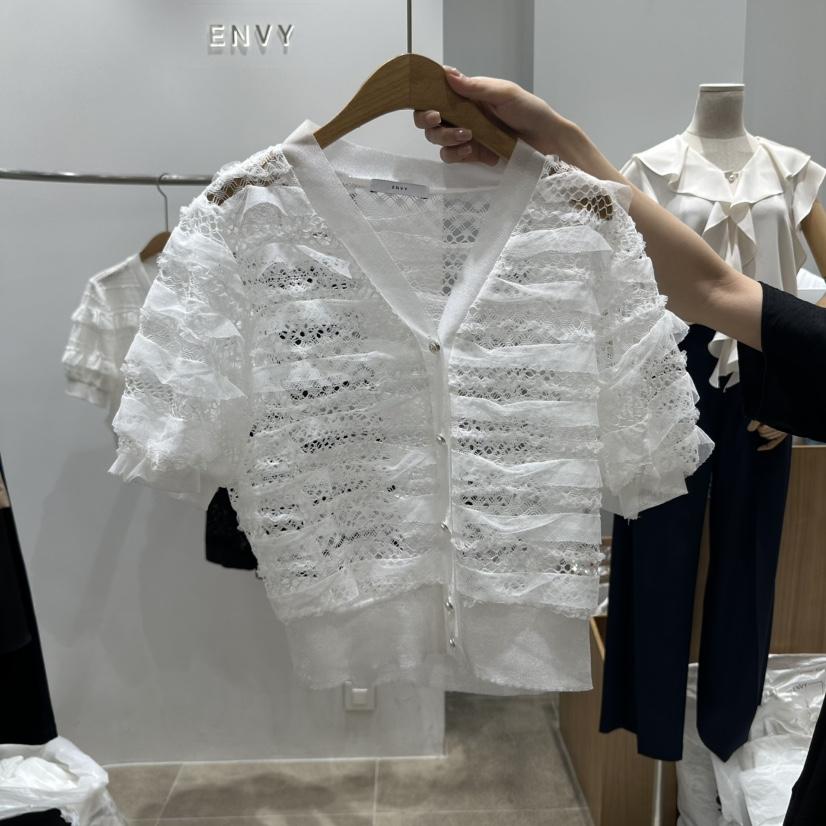 ENVY韓國㊣直郵東大門代購女裝新款25春夏時尚襯衫蕾絲衫開衫ENVY襯衫/蕾絲衫