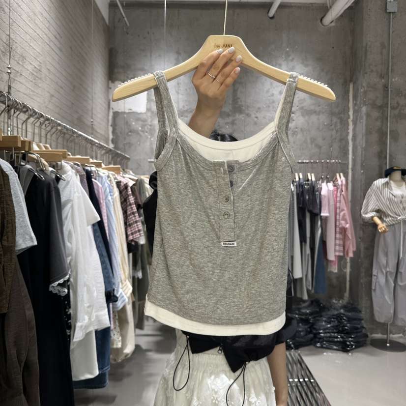 JUNI直郵韓國代購㊣女裝新品人氣休閑推薦熱賣25春夏吊帶背心my juni吊帶/背心