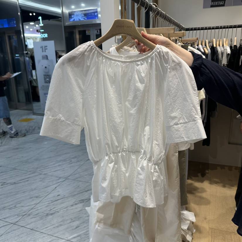 OVERTAKE直郵韓國代購㊣女裝新品25春夏熱賣休閑襯衫蕾絲衫OVERTAKE襯衫/蕾絲衫