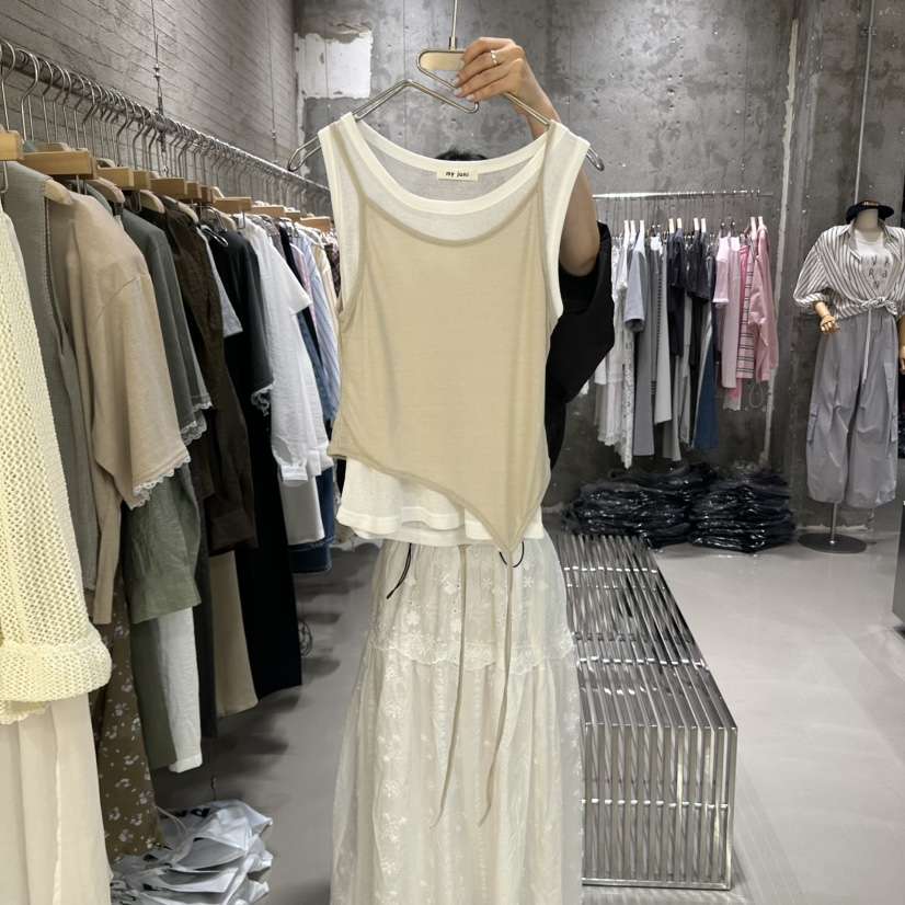 JUNI韓國㊣直郵東大門代購女裝新品熱賣時尚休閑25春夏吊帶背心my juni吊帶/背心