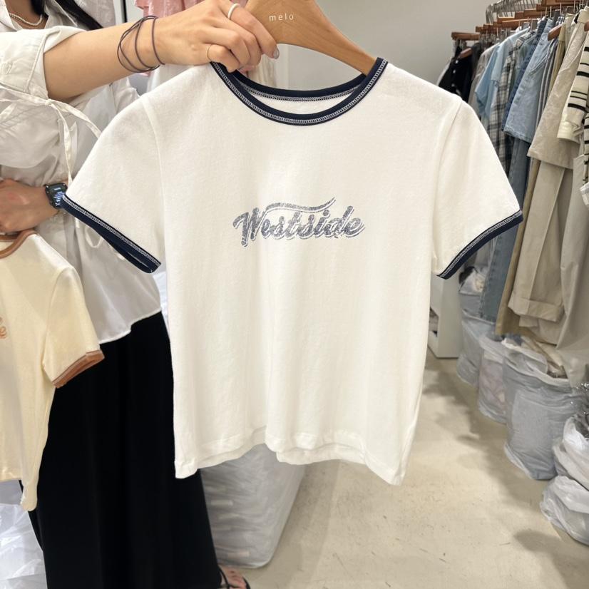 MELO韓國直郵㊣女裝新品人氣時尚推薦熱賣25春夏休閑T恤MELOT恤