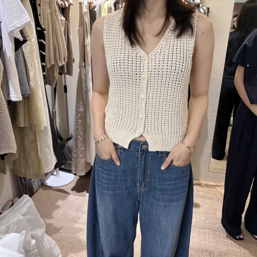 W AND J直郵韓國代購㊣女裝新品推薦熱賣時尚人氣25春夏馬甲W AND J馬甲