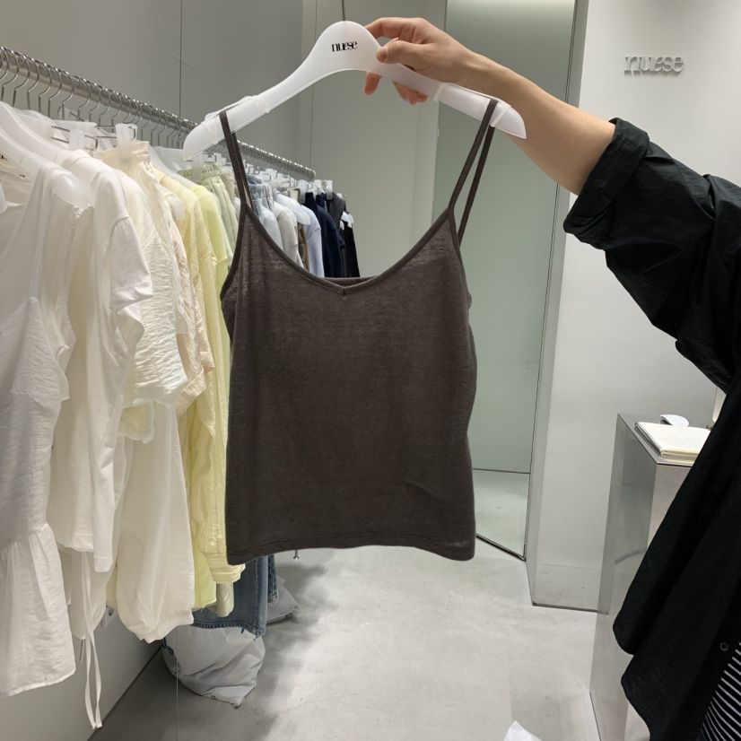 NUESE直郵韓國代購㊣女裝新品時尚熱賣休閑25春夏吊帶背心亞麻布NUESE吊帶/背心