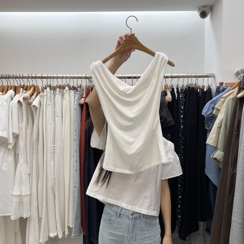 DRESS ROOM直郵韓國代購㊣女裝新款休閑熱賣時尚人氣吊帶背心DRESS ROOM吊帶/背心