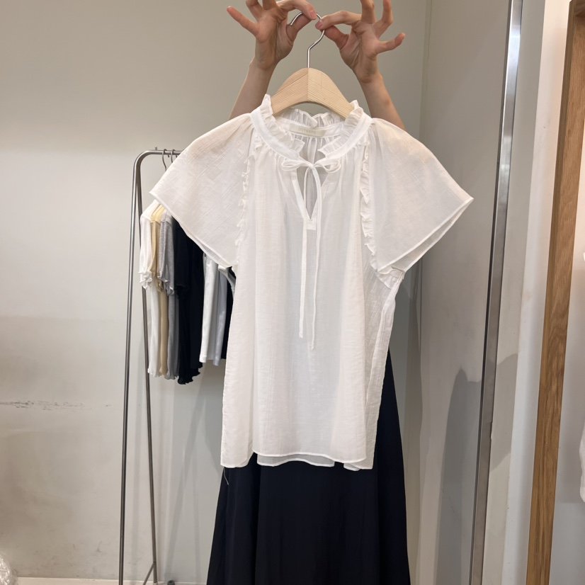 OUTRENE直郵韓國代購㊣女裝新款推薦25春夏熱賣時尚襯衫蕾絲衫OUTRENE襯衫/蕾絲衫