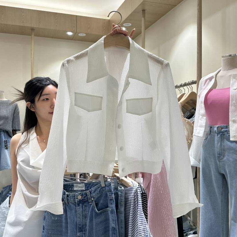 VINTAGE VIBE韓國㊣直郵東大門代購女裝新品熱賣25春夏夾克透明VINTAGE VIBE夾克