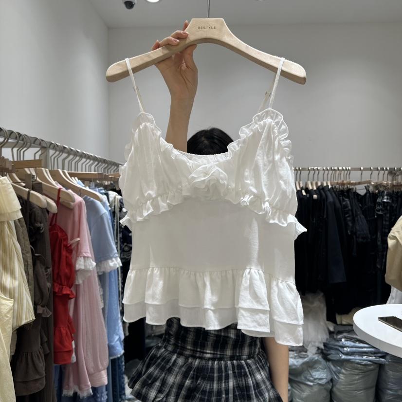 RE STYLE-Q韓國直郵㊣女裝新款推薦熱賣人氣吊帶背心亞麻RE STYLE吊帶/背心