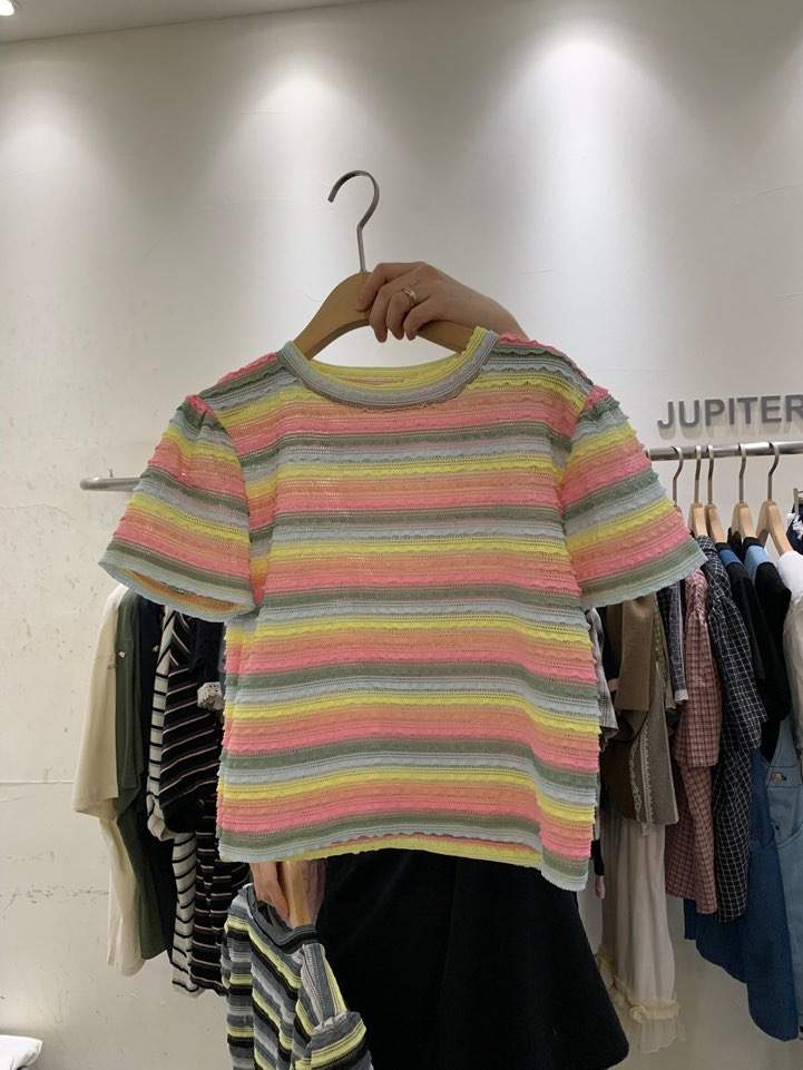 JUPITER韓國直郵㊣女裝新款推薦時尚熱賣25春夏T恤泡泡袖荷葉邊JUPITERT恤