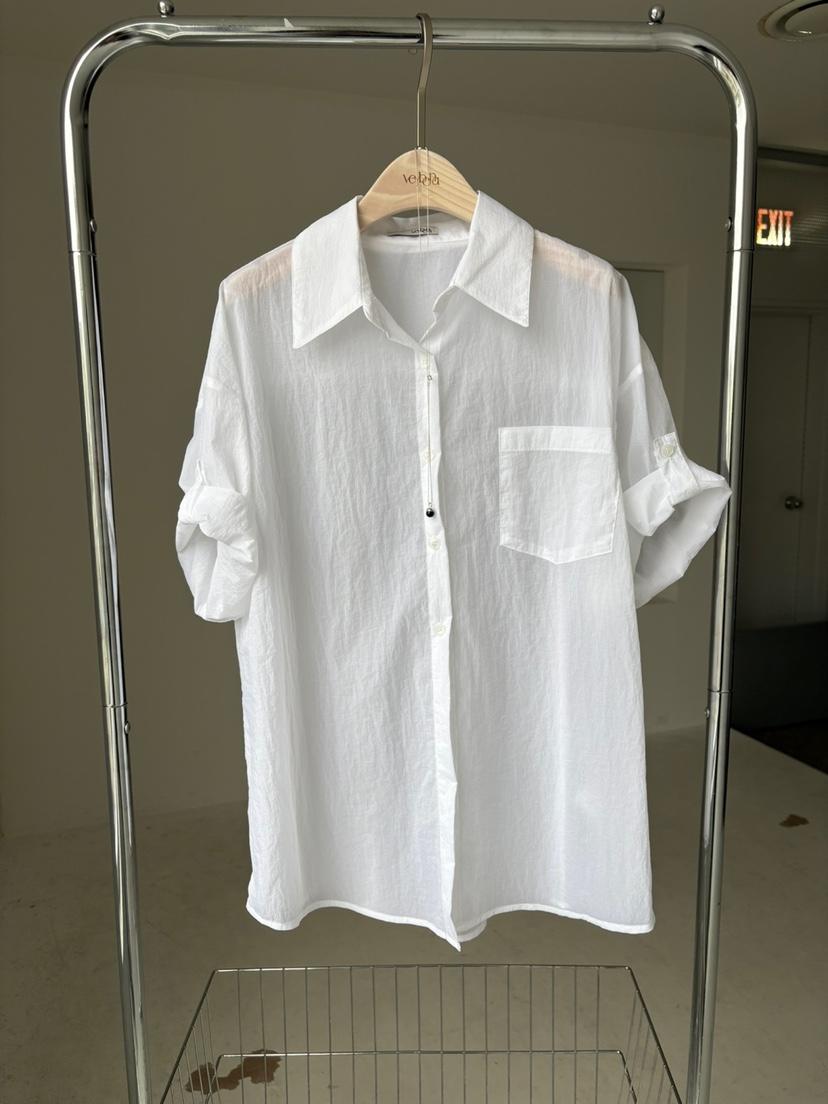 Verbena韓國直郵㊣女裝新品25春夏推薦時尚襯衫蕾絲衫奶油色Verbena襯衫/蕾絲衫