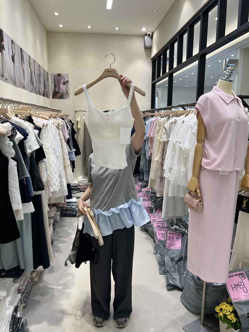 MARIE MARIE直郵韓國代購㊣女裝新品時尚25春夏吊帶背心蕾絲MARIE MARIE吊帶/背心