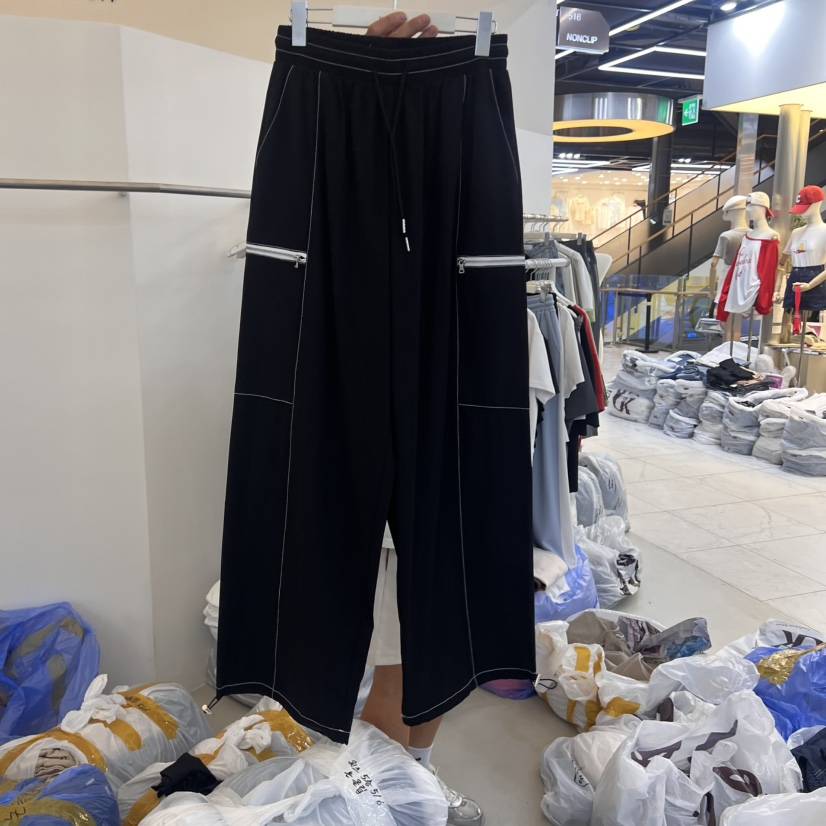 NON CLIP直郵韓國代購㊣女裝新款25春夏推薦休閑褲口袋拉鏈NON CLIP休閑褲