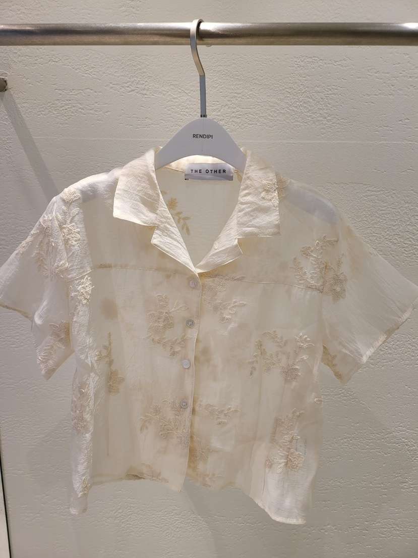 THE OTHER東大門直郵女裝新款時尚真品襯衫蕾絲衫刺繡透明THE OTHER襯衫/蕾絲衫