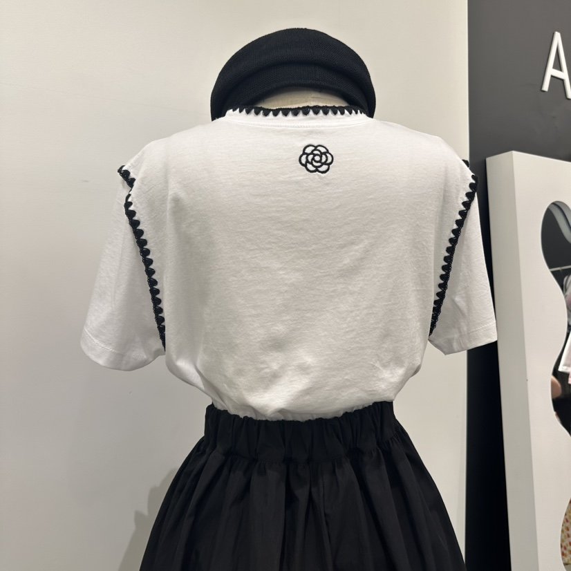 A.CES韓國代購女裝新品25春夏推薦職業真品時尚人氣T恤刺繡A.CEST恤
