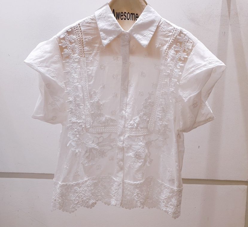AWESOME-P韓國直郵女裝新款25春夏時尚人氣休閑襯衫蕾絲衫AWESOME-P襯衫/蕾絲衫