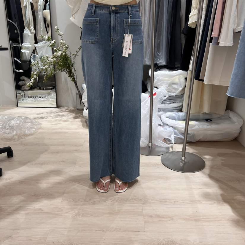 LOVE SOME韓國代購女士新品真品職業25春夏人氣牛仔褲口袋LOVE SOME牛仔褲