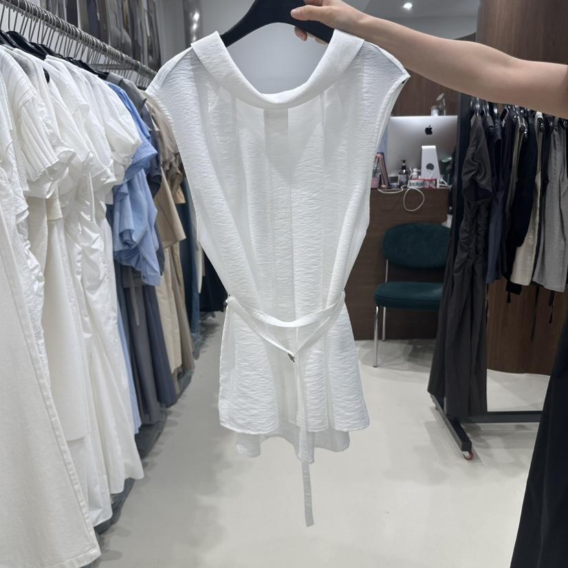 ANDYOUEDITION韓國直郵女士新品休閑熱賣真品襯衫蕾絲衫含腰繩ANDYOUEDITION襯衫/蕾絲衫