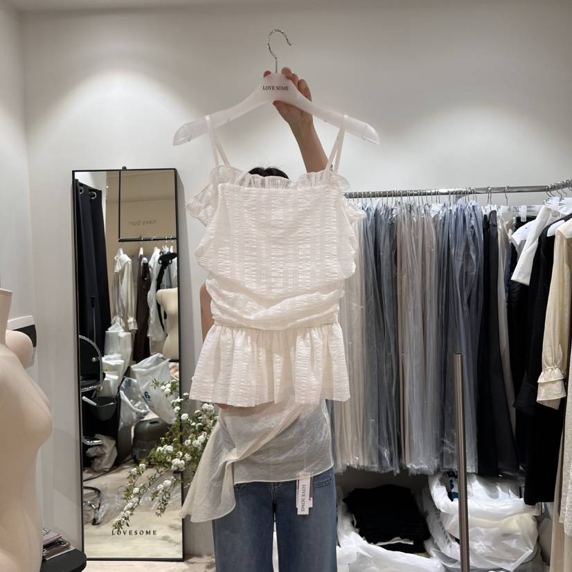 LOVE SOME東大門實拍女裝新品推薦真品休閑職業熱賣吊帶背心LOVE SOME吊帶/背心