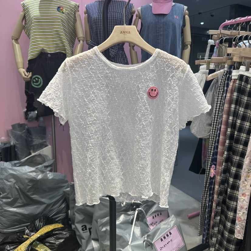 ANNA東大門代購女士新品熱賣25春夏休閑時尚職業襯衫蕾絲衫ANNA襯衫/蕾絲衫