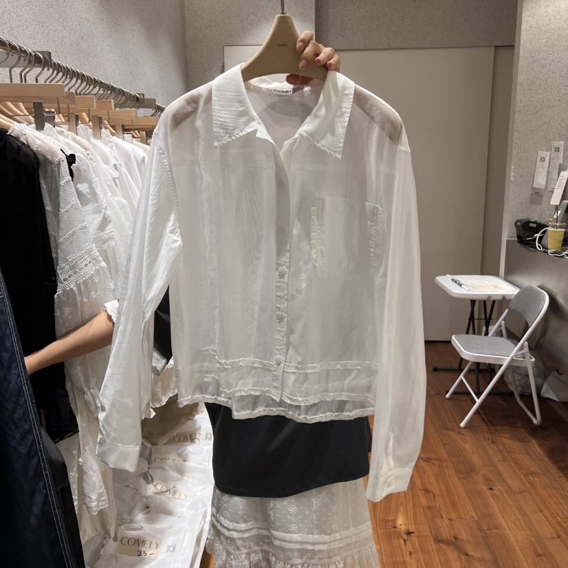 COMELY韓國直郵女裝新款時尚職業人氣推薦25春夏襯衫蕾絲衫透視COMELY襯衫/蕾絲衫
