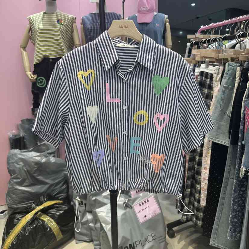 ANNA韓國直郵女士新品推薦時尚人氣休閑真品襯衫蕾絲衫口袋ANNA襯衫/蕾絲衫