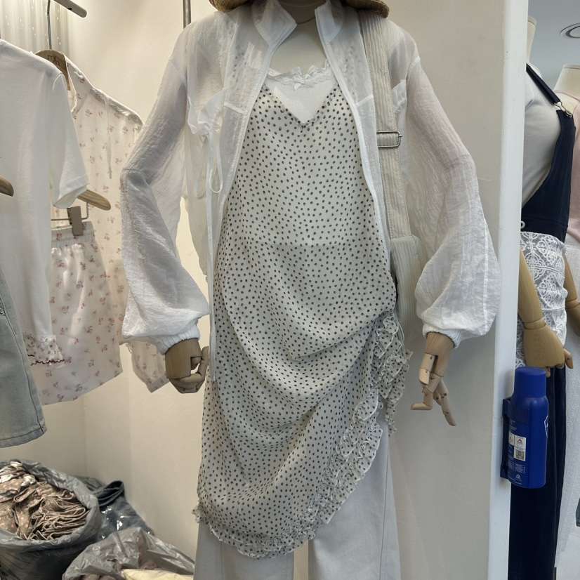 MIMME韓國直郵㊣女士新款人氣職業真品熱賣休閑連衣裙荷葉邊MIMME連衣裙